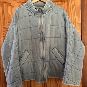 Free People Dolman Quilted Jacket in Silver Lining